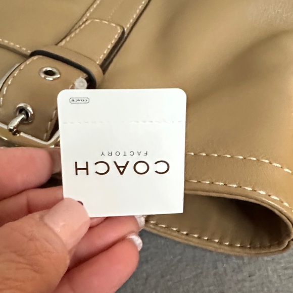 Coach F11201 Camel Tan Leather Shoulder Bag HML Lunch Tote New with Tags - Picture 13 of 16